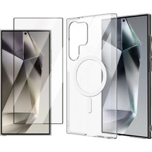 Vendas Galaxy S25 Ultra Kılıf Sararma Yapmayan Kamera Korumalı Magsafe Sert PC Zore Porto Kapak + Cam Ekran Koruyucu