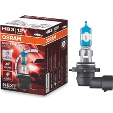 Osram 12V Hb3 Ampul 60W +%150 Fazla Işık %20 Beyaz Işık Nıght Breaker Laser (1 Ad)