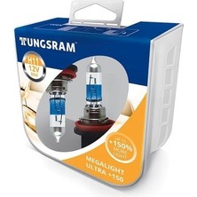 Tungsram 12V H11 Ampul 55W +%150 Fazla Işık +%30 Beyaz Işık (2 Ad)