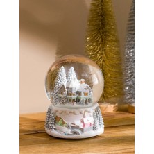 PremiumPort Yılbaşı Temalı 17 cm Kar Küresi, Kurmalı, Kar Yağdıran, Şık Dekorasyon
