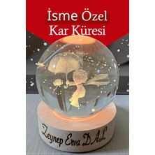 PremiumPort Kişiye Özel Küçük Prens Cam Küre ile Renkli LED Işık ve USB Bağlantı