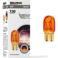 WOLFRAM 12V 1016 AMPUL DİPSİZ T20 21/5W SARI