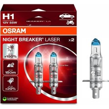Osram 12V H1 Ampul 55W +%150 Fazla Işık 4200K Nıght Breaker Laser (2 Ad)