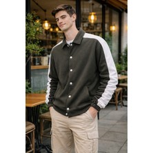 Pi Fashion Erkek Oversize Çıtçıtlı Gömlek Yaka Ceket