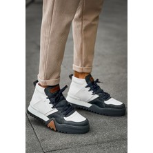 Zapatos CH057 Ghost Line Erkek Spor Günlük Bağcıklı Cilt Bot Cabt - Antrasit/beyaz