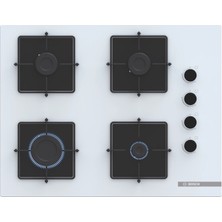 Bosch POP7C2P31O Serie 4, 67 Cm, Sert Cam, Beyaz Gazlı Ocak