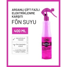 Loyal Elektriklenme Karşıtı Arganlı Çift Fazlı Fön Suyu 400 ml Saç Bakımı İçin Güçlü Koruma
