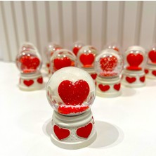 PremiumPort Sevimli Kalpli Mini Kar Küresi, Dekoratif ve Şık Hediye Seçeneği