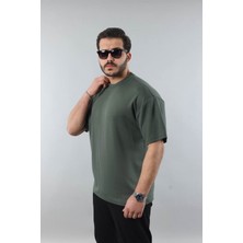 Little Cup Jeans Co Erkek Yeşil Regular Fit Yumuşak Doku Basic Tişört