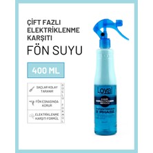 Loyal 400 ml Çift Fazlı Fön Suyu Mavi Elektriklenme Karşıtı Saç Bakımı Spreyi Isı Koruyucu