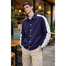 Pi Fashion Erkek Oversize Çıtçıtlı Gömlek Yaka Ceket