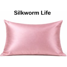 Gül Rengi % 100 Ipek Yastık Kılıfı