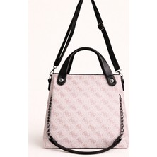 Zerva Queen Monogram Desenli El ve Omuz Çantası-Logolu Şık ve Klasik Günlük Omuz Çantası