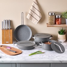 Aryıldız Nexus Gri 7 Parça Tencere Seti