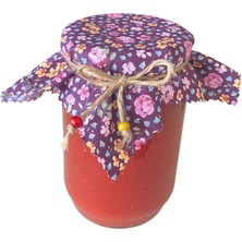 Ada Esintisi 10 Adet Çıtır Çiçekli Kavanoz Kapağı Örtüsü ve Boncuklu Bağlama Ipi