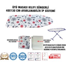 Vip Home Concept Ütü Masası Kılıfı Vip 48X130 Cm-Süngerli Ütü Bezi Ütü Masası Bezi-Marin