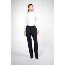 Thalure Kadın Lacivert Boru Paça Pantolon