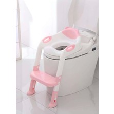 TrentCo Softy Merdivenli Tuvalet Adaptörü - Çocuğunuz Için Güvenli ve Konforlu Tuvalet Eğitimi Pembe ( Lisinya )