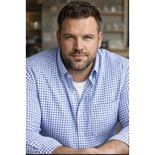 Varetta Erkek Mavi Büyük Beden Gömlek Uzun Kollu Pamuklu