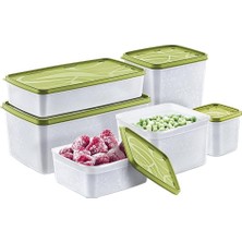 Storemax Life Derin Dondurucu Saklama Kabı 6'lı Set 9.5 Litre - Bpa (Yeşil)