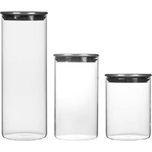 Storemax Kare Borosilikat Cam Sızdırmaz Vakumlu Erzak ve Bakliyat Saklama Kabı – Havadaki Termisil Kavanoz, Şeker, Un, Makarna, Çay, Kahve ve Kuru Gıdalar Için Ideal (Metal Yuvarlak, 1150 Ml)