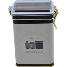 Storemax EVLE-ER043-7F Coffee Desenli Dikdörtgen Metal Saklama Kabı 8X10CM (Azura Coffee)