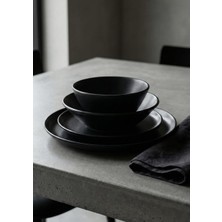 Hometarz Hitit Yemek Takımı - 4 Kişilik 16 Parça Yemek Seti - Mat Siyah