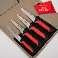 Cavit Inox Çantalı Bıçak Seti 4 Parça Fibrox Elden Kaymaz