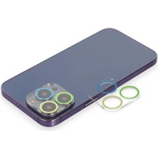 Iphone 13 Pro Max Renkli Kamera Lens Koruma Cam - Yeşil-Sarı