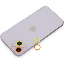 Iphone 13 Renkli Kamera Lens Koruma Cam - Sarı-Turuncu