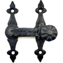 Antika Tarz Dekoratif Pirinç Kapı, Pencere Mandalı - 82X65 Mm, Oksit