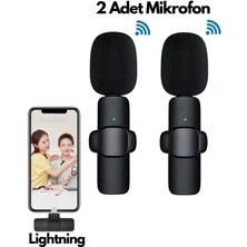 TrentCo Type-C Çiftli Kablosuz Yaka Mikrofonu Seti - Youtube, Tiktok, Vlog ve Canlı Yayınlar Için Telefon Uyumlu Çift Mikrofon ( Lisinya )