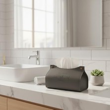 Storemax Masa Üstü Deri Peçetelik – Şık ve Dayanıklı Servis Peçete Tutucu, Mutfak, Yemek Masası, Banyo ve Ofis Kullanımı Için Dekoratif Deri Peçete Kutusu (Gri)