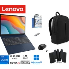 Lenovo ıdeapad Slim 3 Intel Core I7 83K10060TR 13620H 16GB 1tb SSD W11PRO 15.3" Wuxga Duddi Çanta+Mouse+Mousepad+Usbbellek+Temizlikkit