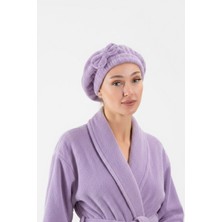 Ender Home Lila Renkli Fiyonklu Saç Kurulama Bonesi %100 Pamuk 25 x 40 cm Yüksek Su Emicilik
