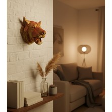 TrentCo Altın Kaplama Görünümlü Kurt Duvar Süsü - Lisinya