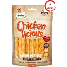 Dentalight Deri Sarılı Tavuk Köpek Ödül Maması 70 gr x 4 Adet