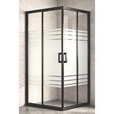 Durul Duşakabin Kare Siyah Profil 5mm Desenli H:190 cm