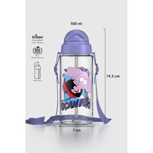 Renga Migo Kral Şakir Desenli 500 ml Askılı Pipetli Tritan Çocuk Matara 222027 Mor