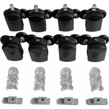 Storemax Cam Duşakabin Tekerleği Metal Gövde Siyah 8'li Tam Set