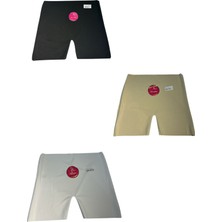 Dorya 3'lü Paket Lazer Kesim Yüksek Bel Şort Boxer