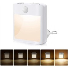 Storemax Akıllı Hareket Sensörlü LED Gece Lambası 2700K Fişe Takılan Hareket Sensörlü Güç Ayarlı LED Işık L001