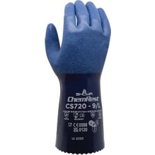 Storemax Showa CS720 Nitril Kimyasal Dayanıklı Koruyucu Eldiven, Polyester/naylon Astar ve Kaba Doku, 30,48 cm Uzun