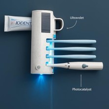 Storemax Uv Diş Fırçası Sterilizatörü – Duvara Monte Otomatik Diş Macunu Dağıtıcı, USB Şarjlı Akıllı Diş Fırçası Tutucu, Güneş Enerjili Uv Dezenfeksiyon