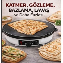 Trendhane Elektrikli Katmer Sacı Makinesi | Gözleme, Katmer, Bazlama, Lavaş Için | Yapışmaz Yüzey L 50 cm Alan