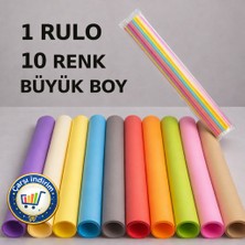 Nistabolje 50x70 cm Fon Kartonu 10'lu 10 Renk 1 Rulo Çocuklar İçin Güvenli Kırtasiye Ürünü