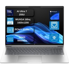 Hp Probook 4 G1I Intel® Core Ultra 7 255U Aı 16GB Ddr5 2tb SSD Intel® Grafik 16" Wuxga (1920 x 1200), IPS,300 Nits Windows 11 Pro Taşınabilir Bilgisayar+Mouse Hediyeli WD21P2ETEX11