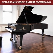 Storemax Mobilya Kaymaz Pedleri, 4'lü Paket Siyah Desenli Kaymaz Mobilya Pedleri, Yuvarlak Kaymaz Pedler Yatak Dolap Koltuk Masa Için, Ev Kullanımına Uygun Lastik Mobilya Pedleri