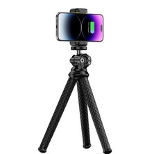 Güvenli Sepet Ktp-02 Profesyonel Fotoğraf ve Video Çekimi 360° Tripod Telefon Tutucu Sarmal Tripot Selfie Çubuğu