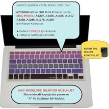 Storemax Klavye Filmi Türkçe Q Kaplama Ultra Ince Silikon Air Pro Eski USB Li Modeller 2008-2017 Uyumlu Yıkanabilir Koruyucu Film Renkli Baskı Pembe Mavi